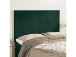 Vidaxl Cabeceira Verde Escuro 144x5x118/128 Cm Veludo
