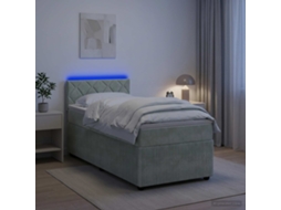 Vidaxl Cama Box Spring Com Colchão Cinzento-claro 80 X 200 Cm Veludo