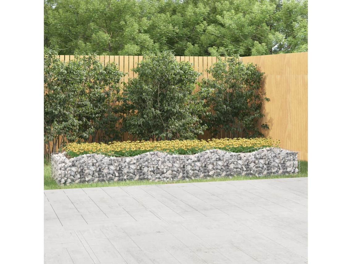 Vidaxl Canteiro Elevado Gabião Arqueado 400x100x50cm Ferro Galvanizado