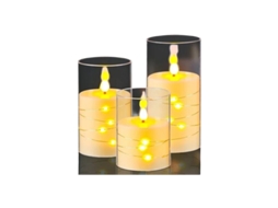 Cordão De Luzes Led Eletrônico Sem Chama (15 Cm), Feito De Acrílico Transparente.