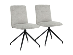 Conjunto de 2 Cadeiras de Tecido Areia Bege HAPPY GARDEN