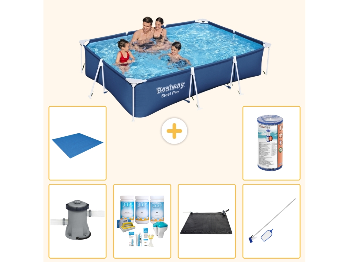 Bestway Piscina Bestway Steel Pro Retangular - 300x201x66 Cm - 7-peças S22085