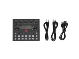 Placa de som Mali profissional para live com efeitos de reverb, graves, agudos, microfones duplos, canais duais