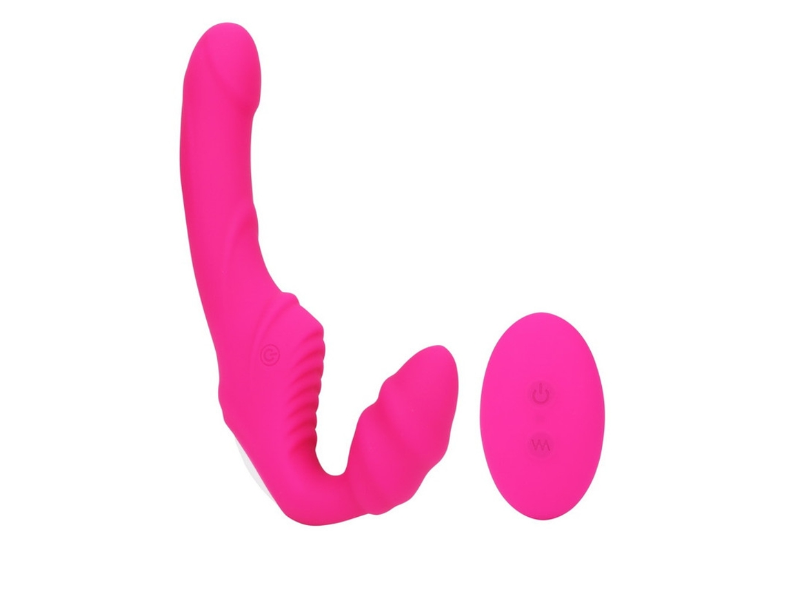 Vibrador De Cabea Dupla De Controle Remoto Com 9 Modos De Vibrao Para Mulheres (rosa Vermelha)