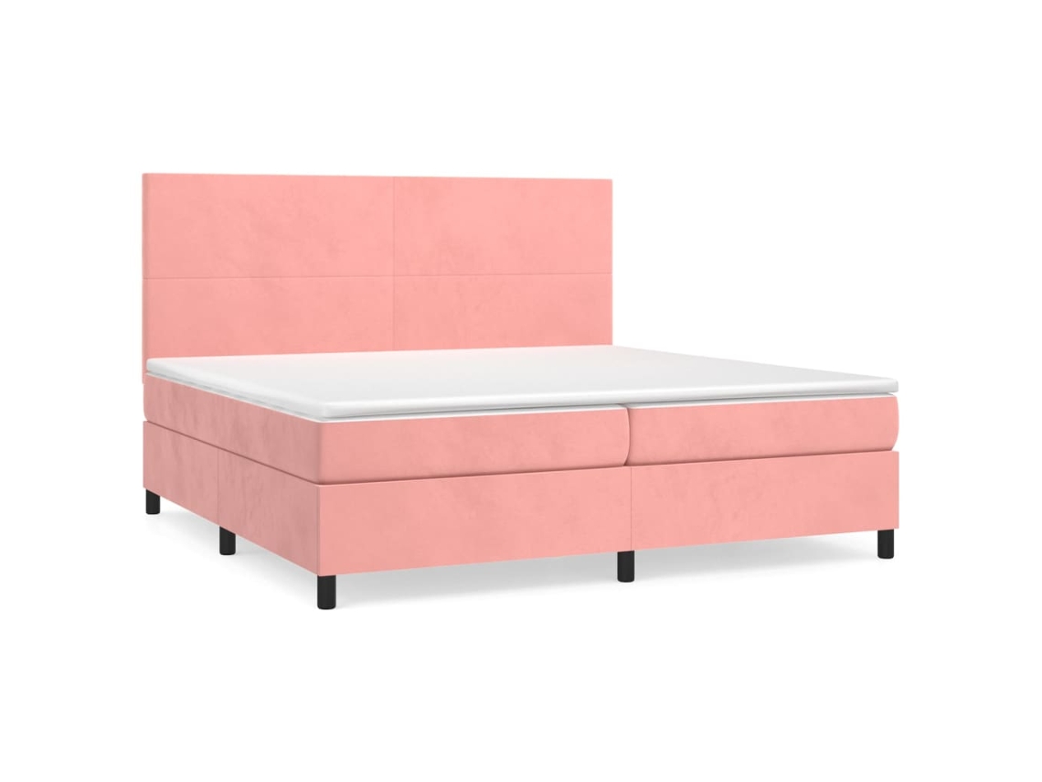 Cama com Molas/colchão 200x200 Cm Veludo Rosa MAISON EXCLUSIVE