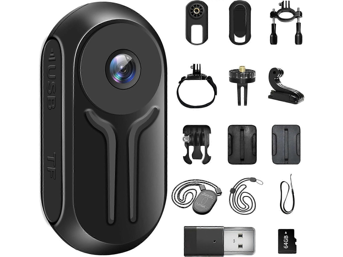 Mini Câmera de Ação 1080p, Mini Câmera Magnética para o Corpo, Câmera Esportiva Portátil e Compacta TAISHENGDA