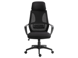 Cadeira De Escritório Ajustável Com Apoio De Braço Encosto De Cabeça E Inclinação Carga 120 Preta Quilos 64x55x116-126 Centímetros