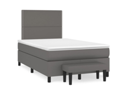 Box Spring Bed, Box Spring Beds Vidaxl Cinzeto Couro Artificial (120 X 190 Cm)
