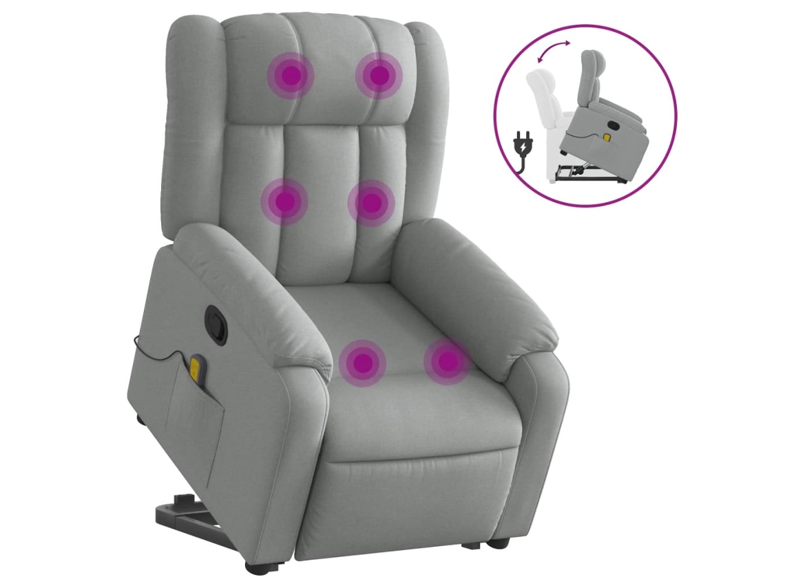 Stand Up Massage Recliner Chair, Stand Up Massage Recliner Chairs Vidaxl Cinzeto Tecido