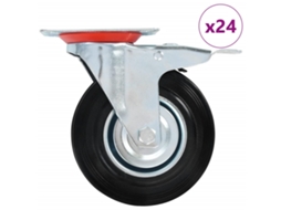 Vidaxl 24 Pcs Rodas Giratórias 125 Mm