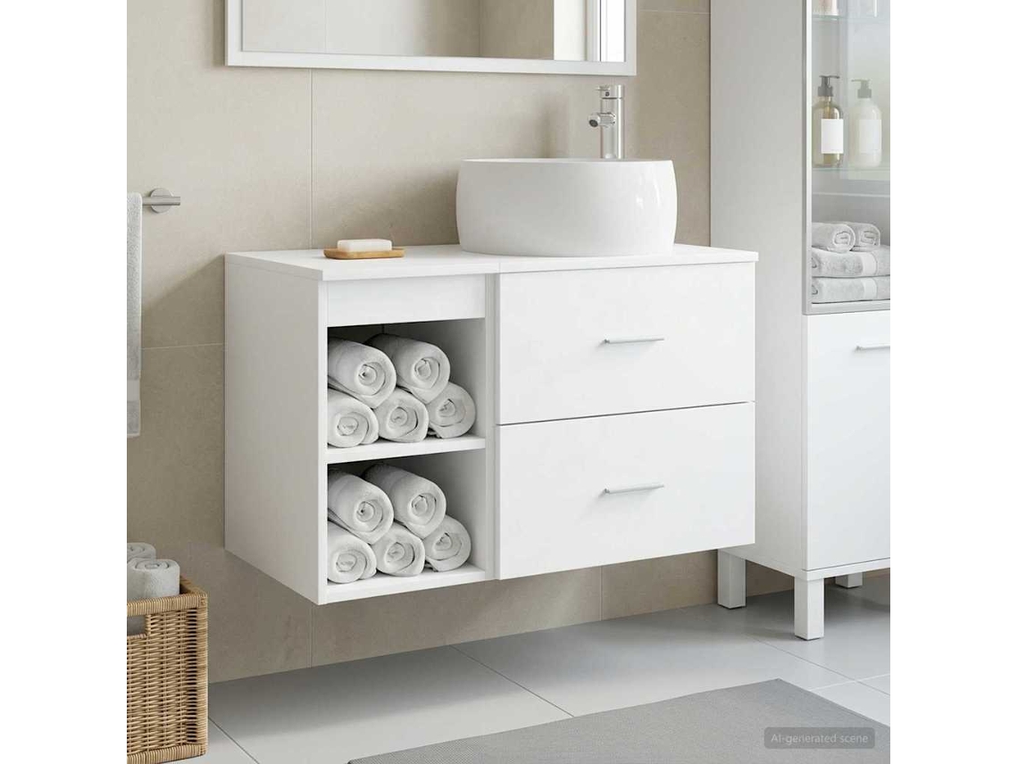 Vidaxl Conjunto De Móveis Para Banheiro 2 Unid. Branco