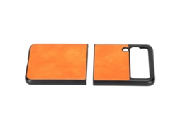 Capa de Telefone Capa Protetora Plegável de Padrão de Lichia Bicolor para Samsung Galaxy Z Flip 3 EOOCOO (proteção Completa, Anti impacto)