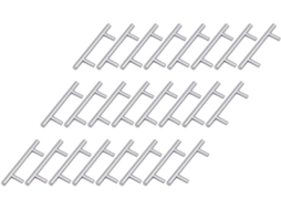 Conjunto De 30 Puxadores Aço Inoxidável Para Armário, Cor Prata, Dimensões 10x 76x 127mm
