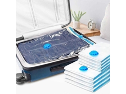Conjunto De 3 Sacos Armazenamento A Vácuo Para Roupas Cama, Travesseiros, Toalhas E - Economiza Espaço Em Viagens Inclui Bomba Manual.