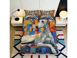 Conjunto de Cama com Estampa Abstrata Galgo Microfibra Fronha 200x25cm