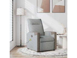 Vidaxl Poltrona De Massagens Reclinável Tecido Cinzento-claro