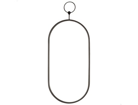 Espelho De Parede Oval 25x50 Cm Com Moldura E Ganchos Metálicos Max Home