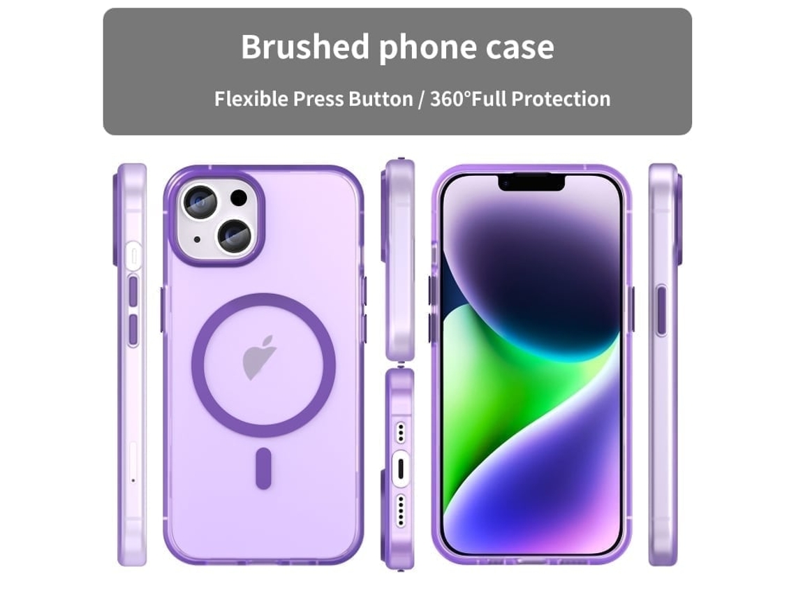 Capa Híbrida Translúcida Para Iphone 16 Plus - Tpu E Pc Com Magsafe | Fosca - Roxo Escuro