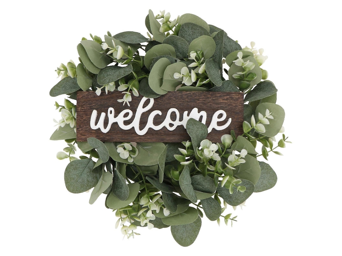 Coroa De Porta Decorativa Com Folhas Simuladas