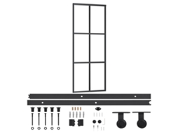 vidaXL Porta deslizante c/ conj. ferragens 76x205cm vidro ESG/alumínio