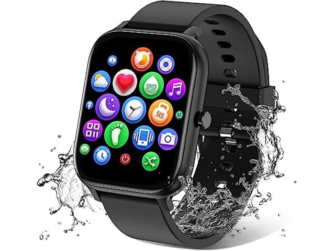 Smartwatch T45S Bluetooth Fitness Tracker Frequência Cardíaca/Som Preto GODTVAGT