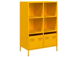 Móbile Alto 68x39x103,5 Cm Aço Amarelo Mostarda MAISON EXCLUSIVE