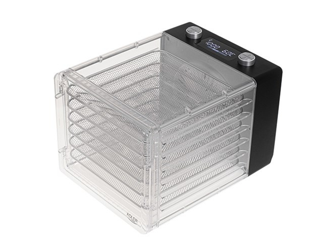 | Desidratador de alimentos | Anúncio 6660 | Potência 600 W | Número de tabuleiros 6 | Temporizador Integrado | Ártemis Negro