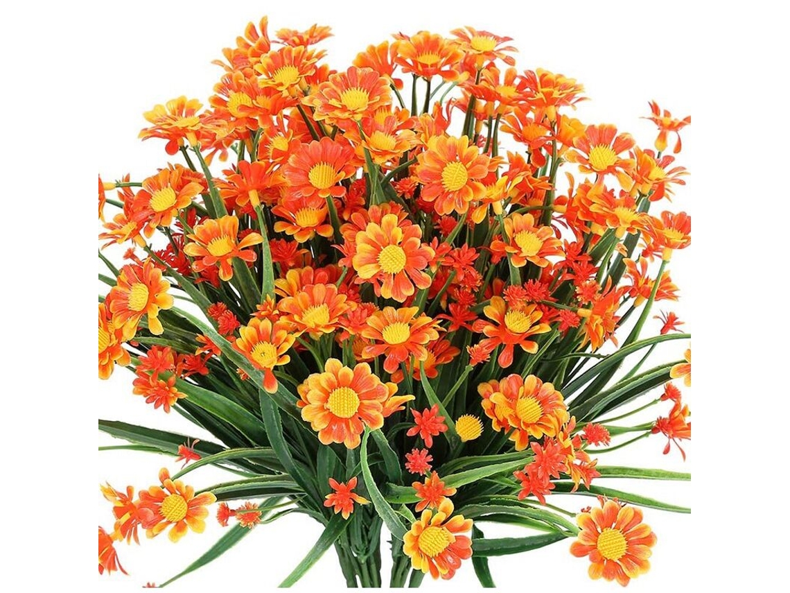 Conjunto De 8 Margaridas Artificiais, Plantas E Arbustos Artificiais Para Floreiras De Janela, Vasos Suspensos E Decoração Para Estilo Campestre