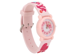 Primerox relógio Infantil Cartoon Pulseira Pvc À Prova D'água Quartz Menino Menina Rosa