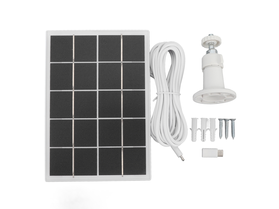 Camera Solar Charging Panel With Bracket 3w 5v Monocrystalline Silicon Type C Security Camera Solar Panel For Android Devices White LAXISCREED
