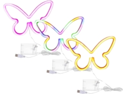 Conjunto De 3 Luzes De Néon Led Para Pendurar, Luzes Decorativas De Parede, Alimentadas Por Bateria E Usb, 3 Cores, Sinalização