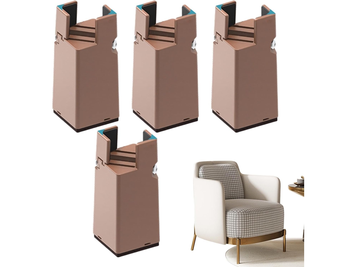 Elevadores De Pés De Mesa | Elevadores De Cama Reforçados | 4 Móveis