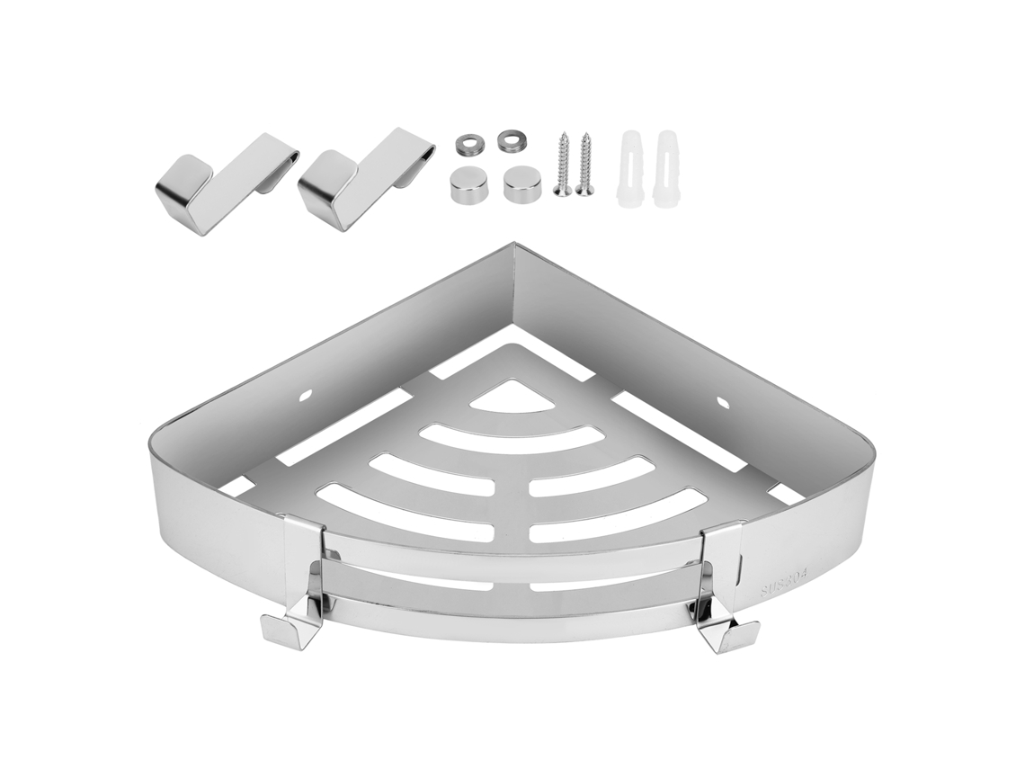 Prateleira Triangular Aço Inox 304 para Banheiro Cantinho