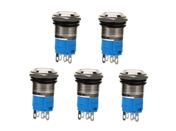 Conjunto De 5 Interruptores Momentâneos Led Redondos, À Prova D'água E Resistentes À Ferrugem, Para Uso Em Ambientes Úmidos.