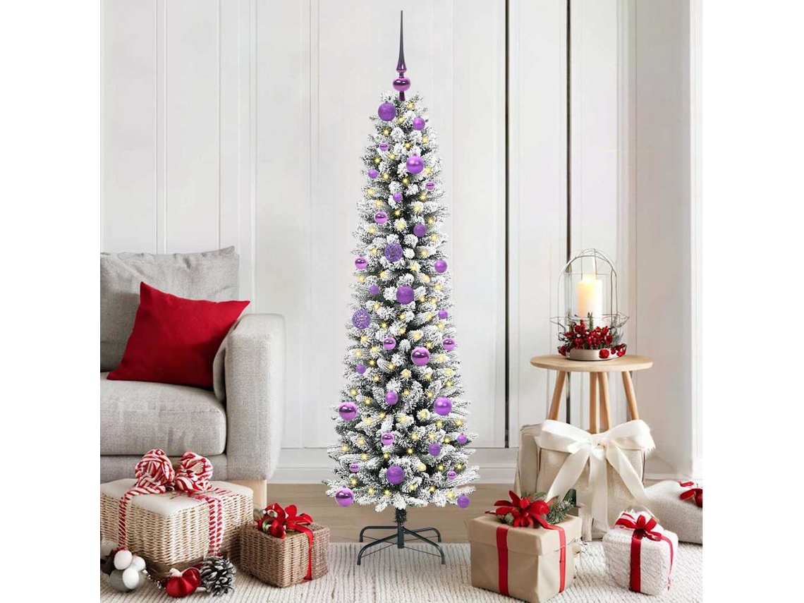 Vidaxl Árvore De Natal Artificial Branco 150 Cm Pvc, Metal E Plástico