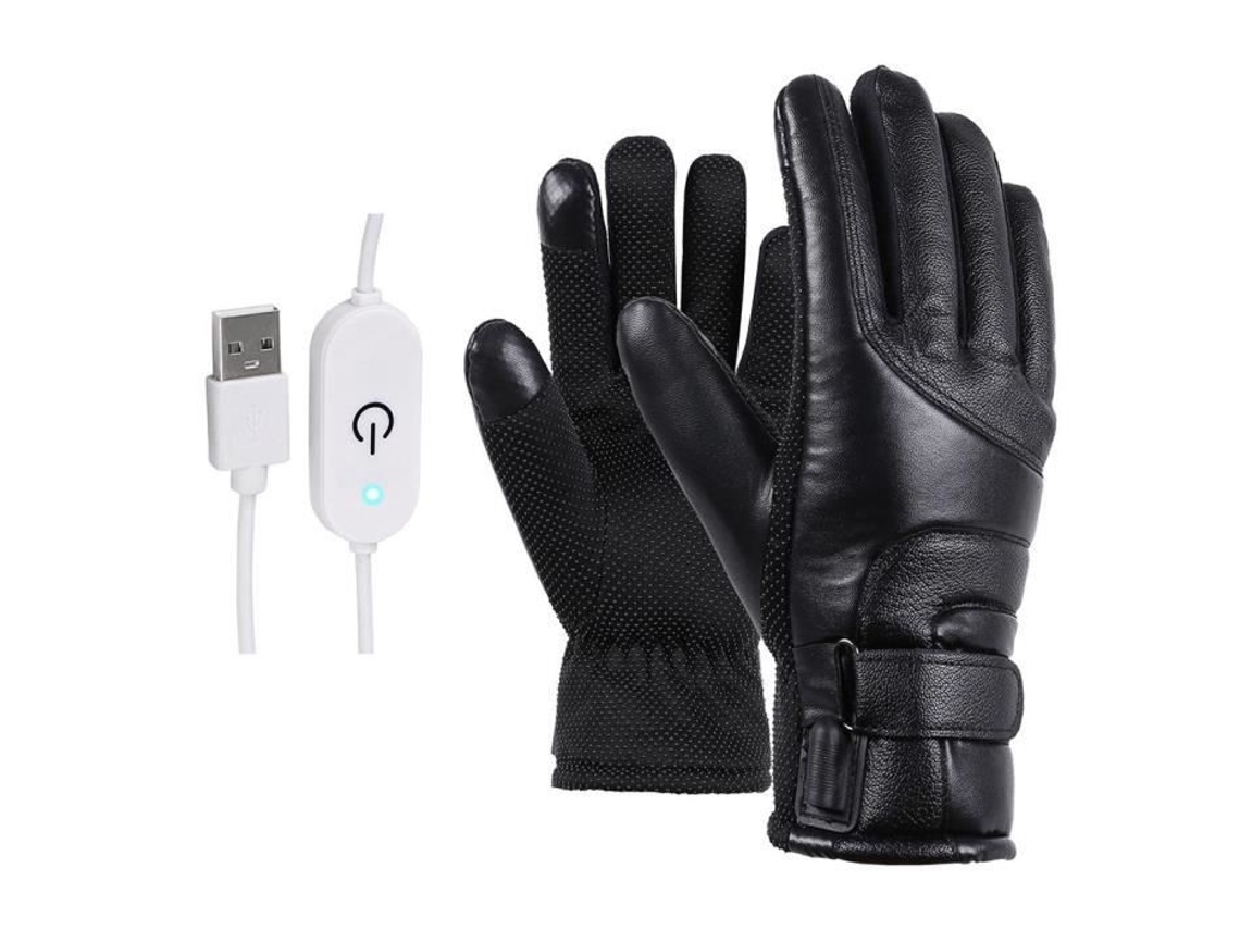 Temperatura Ajustável Luvas Aquecidas Elétricas À Prova De Vento Para Homens E Mulheres Ciclismo Tela Sensível Ao Toque Luvas*