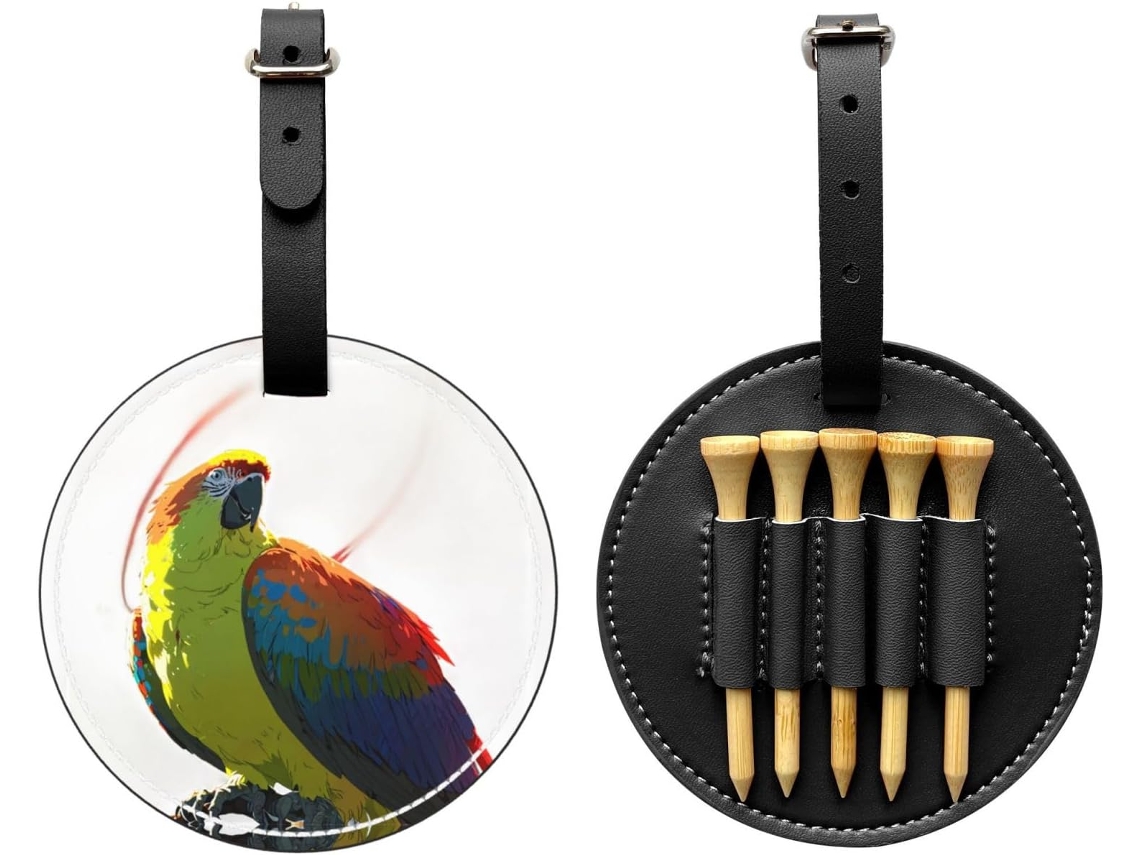 Bolsa Preta para Tees de Golfe com Gatinho Sorridente, Fácil de Transportar e Eficiente | S/MARCA