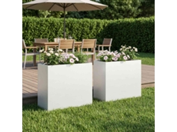 Vidaxl Vaso De Jardim 2 Unid. Branco 50 X 20 X 40 Cm
