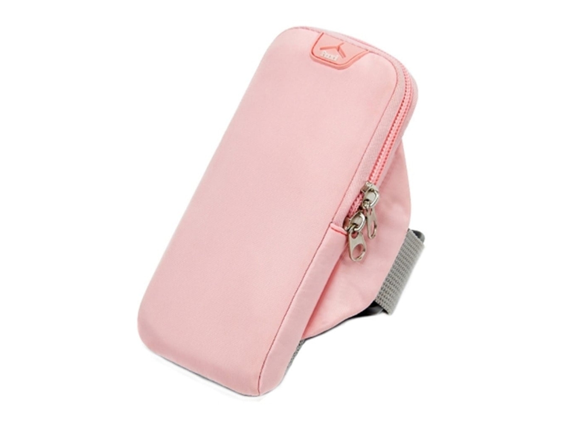 Capa Para Celular Com Braçadeira Em Tecido Simples - Rosa