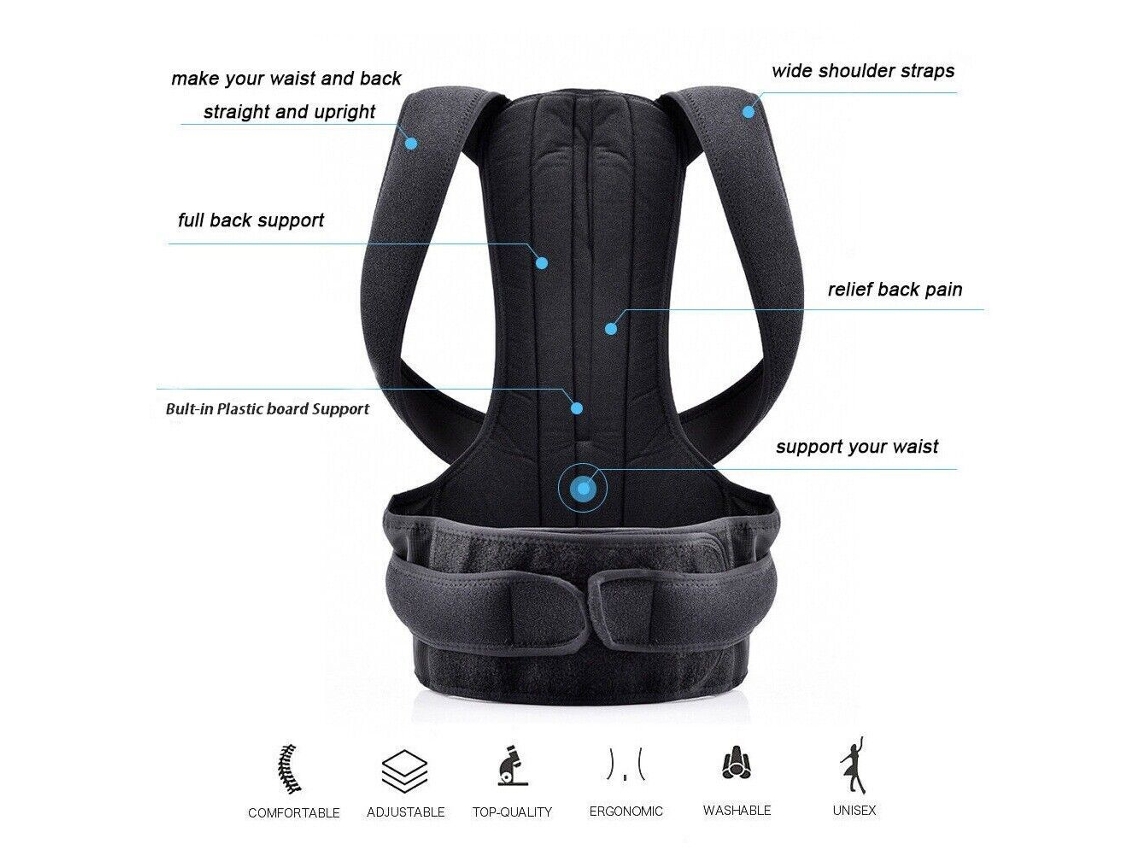 Corretor De Postura Ajustável, Cinta De Suporte Para Costas Baixas Para Mulheres E Homens - Gg SUNNY SPACES