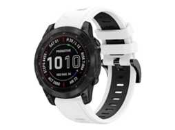 Garmin Fenix 7 Sapphire Solar Pulseira de Silicone 22mm Preto Branco Chennnls