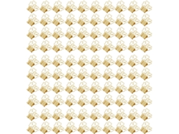 100 Clipes De Papel Em Formato Flor, Com Forte Aderência, De Metal, Lindos Clipes Documentos E Bilhetes Dourado