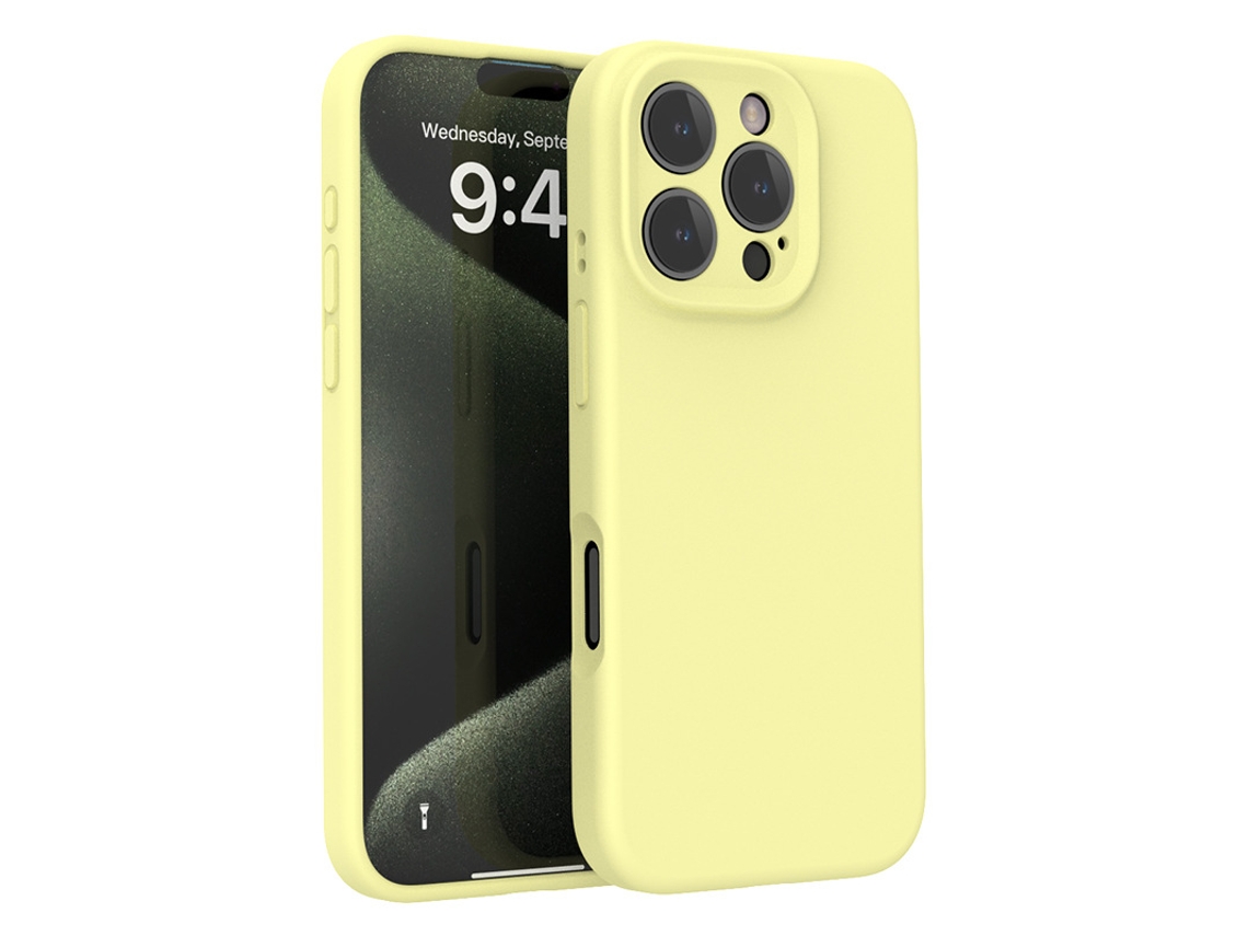 (amarelo Claro, Iphone 14 Plus) Capa De Silicone Líquido — Compatível Com A Série Iphone — Proteção Total Da Lente E Resistente A Quedas