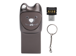 Pen Drive Usb De Metal 2 Em 1 Com Adaptador Android, Cinza Dentes De Pato.