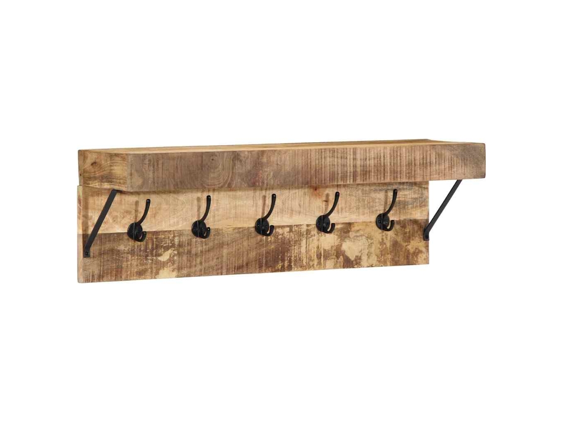Vidaxl Cabideiro Castanho 73 X 19 X 23 Cm Madeira De Mangueira Maciça