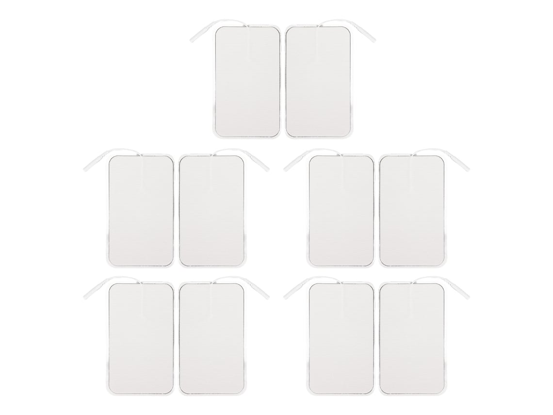 Pacote Com 10 Eletrodos Retangulares Reutilizáveis Para Estimulador Muscular Tens Com Abertura De 2 Mm Slowmoose