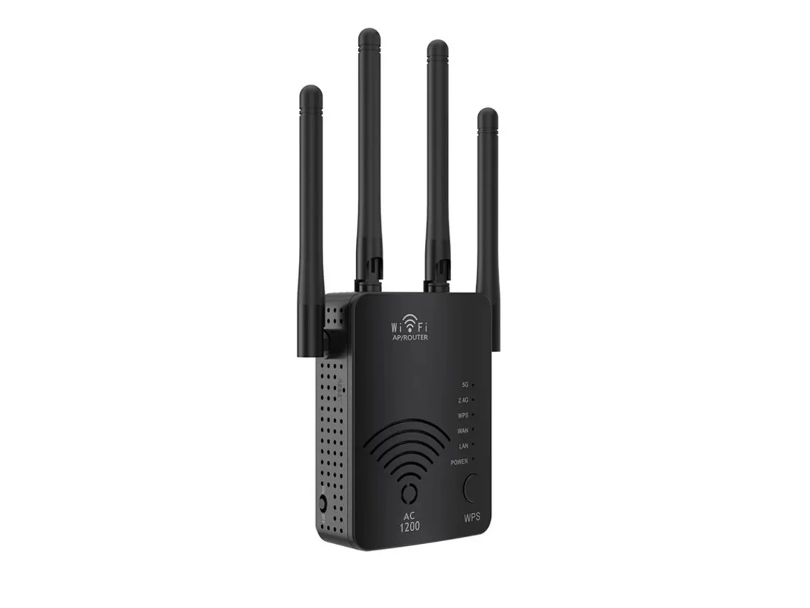 Roteador 5g Roteador Sem Fio Estável De 1200m 4 Antenas De Alto Ganho Banda Dupla 300 Mbps De Alta Velocidade Para Viagens Preto Yizhood