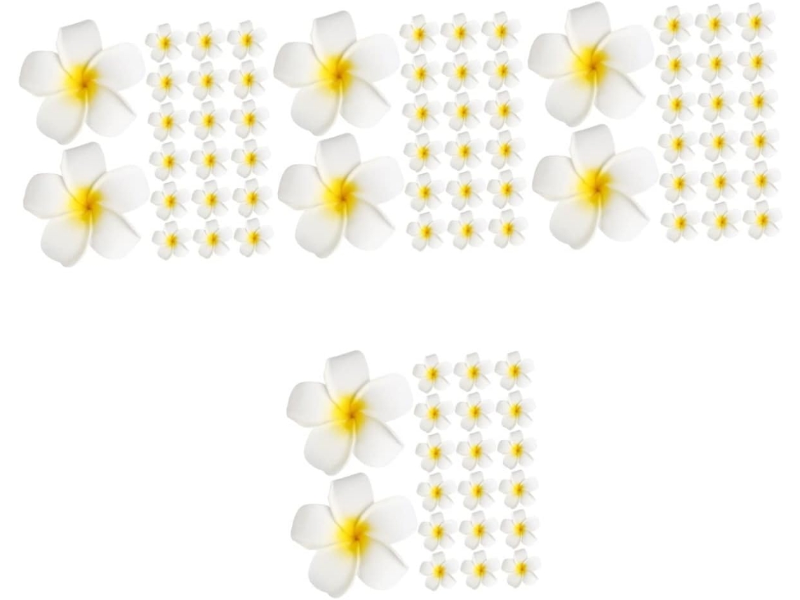 Conjunto de 4 presilhas de cabelo em formato de flor de frangipani para mulheres com arame.