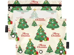 Pastas Em Formato De Árvore Natal Com Janela Transparente, Estojos Grandes Lápis, Resistentes, Com 3 Argolas E