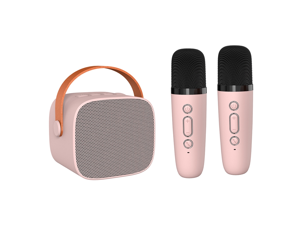 (microfone Duplo Rosa) Mini Máquina De Karaokê Infantil Com Alto-falante Portátil E Microfone Sem Fio